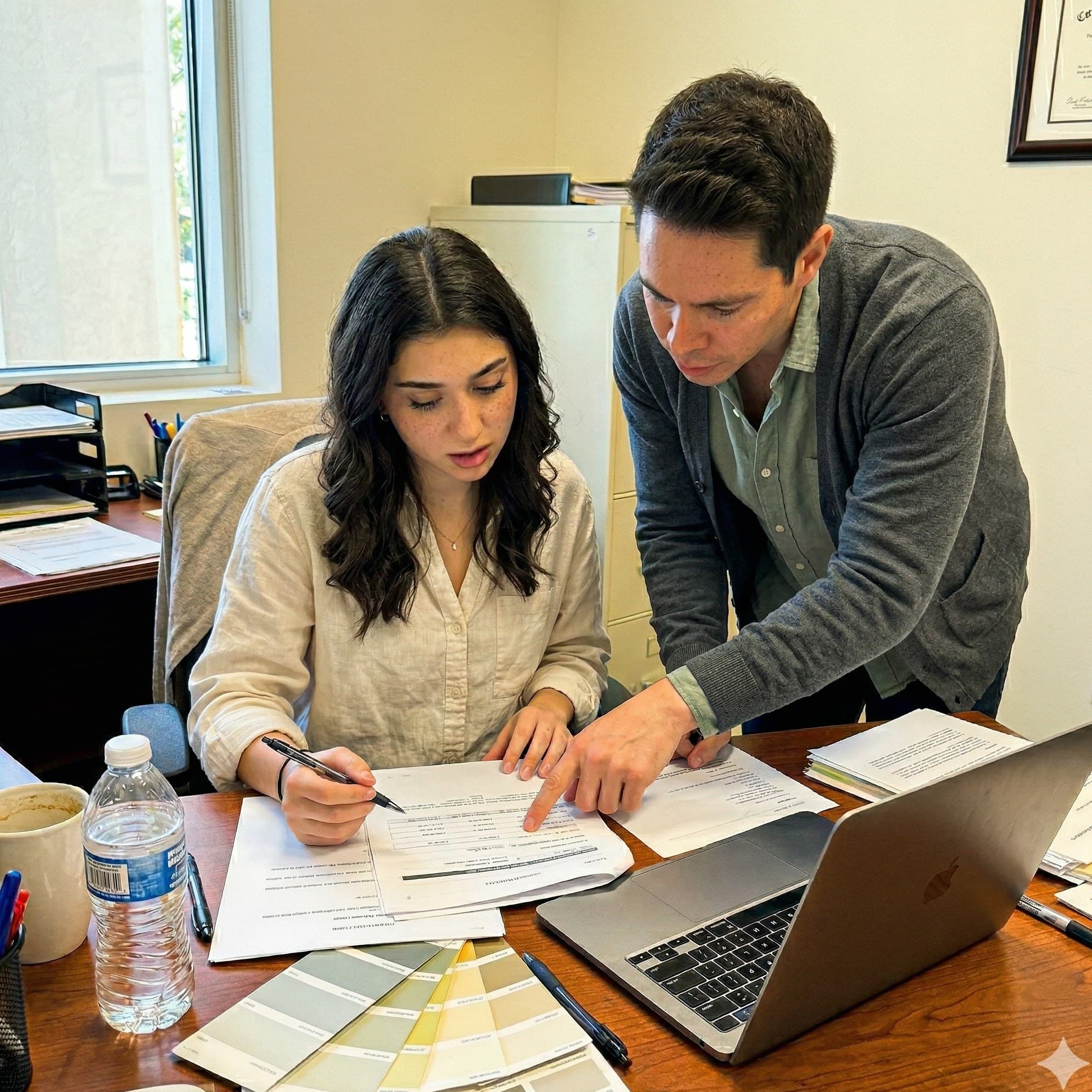 Q&B Heritage Contracting founders reviewing project plans